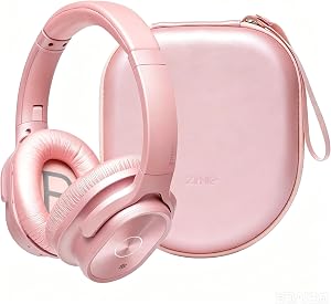 ZIHNIC Bluetooth Headphones Over-Ear, Foldable Wireless and Wired Stereo Headset Micro SD/TF, FM for Cell Phone,PC,Soft Earmuffs &Light Weight for Prolonged Wearing(Rose Gold)
